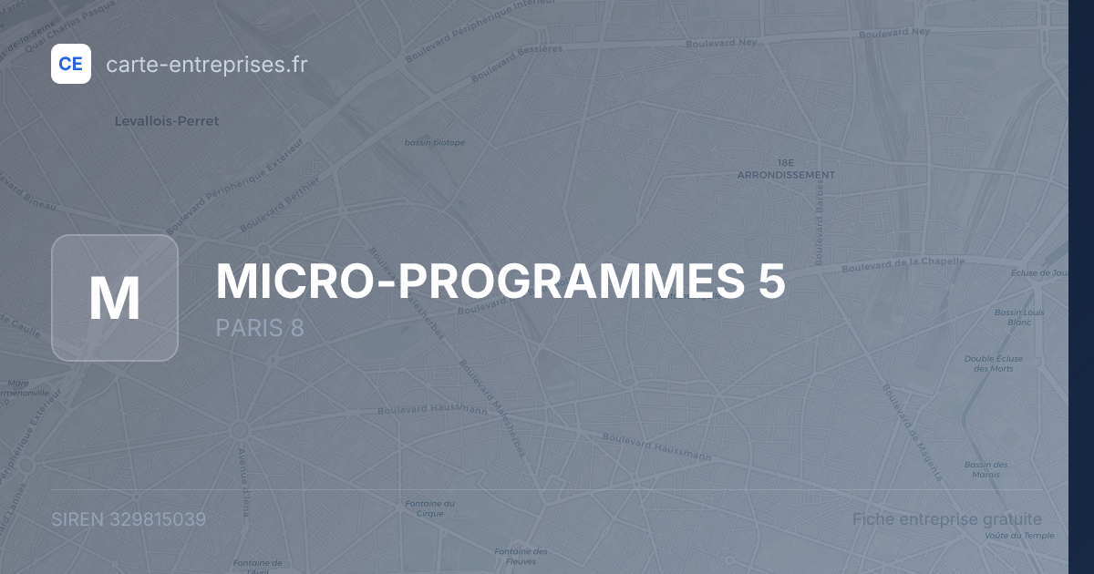 MICRO-PROGRAMMES 5 — 329815039 — fiche entreprise