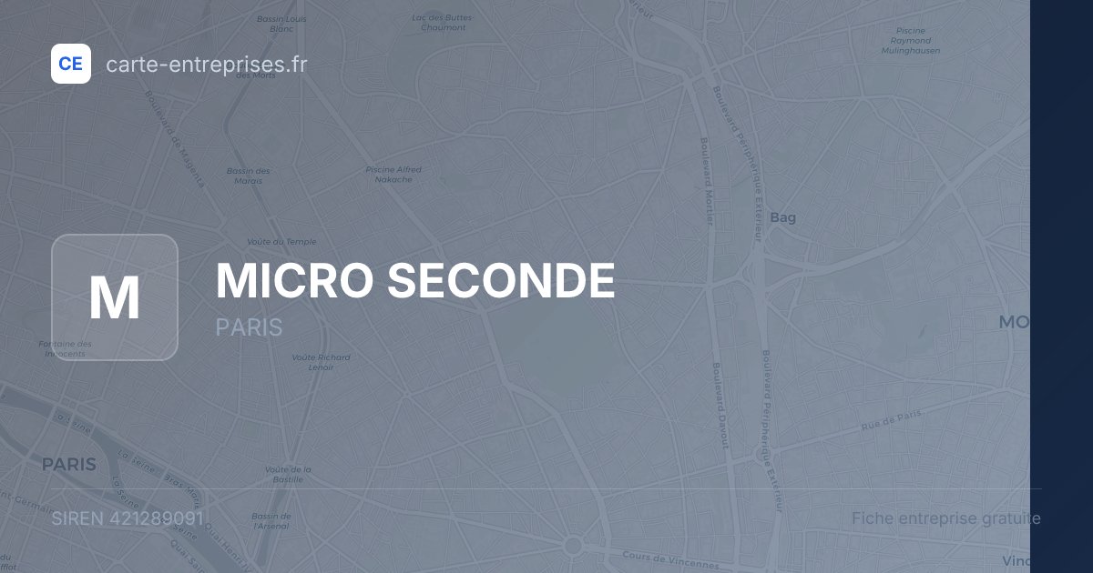 MICRO SECONDE — 421289091 — fiche entreprise