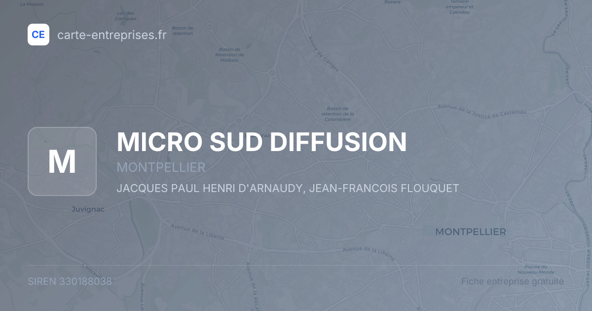 MICRO SUD DIFFUSION — 330188038 — fiche entreprise