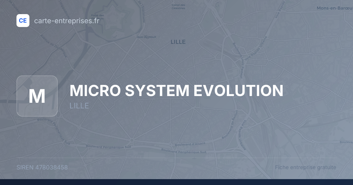 MICRO SYSTEM EVOLUTION — 478038458 — fiche entreprise