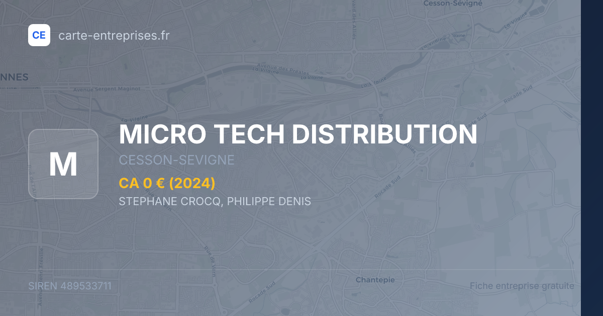 MICRO TECH DISTRIBUTION — 489533711 — fiche entreprise