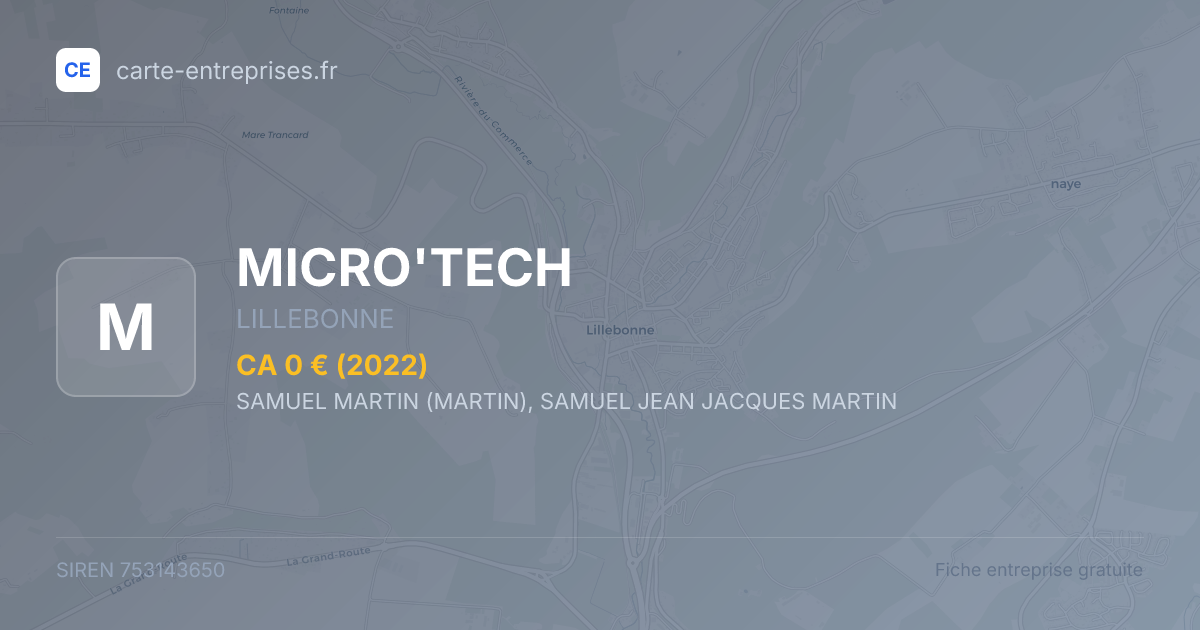 MICRO'TECH — 753143650 — fiche entreprise