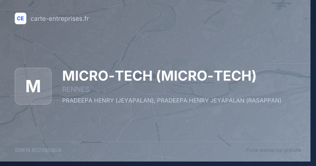 MICRO-TECH — 802990804 — fiche entreprise