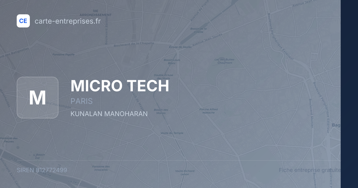 MICRO TECH — 812772499 — fiche entreprise