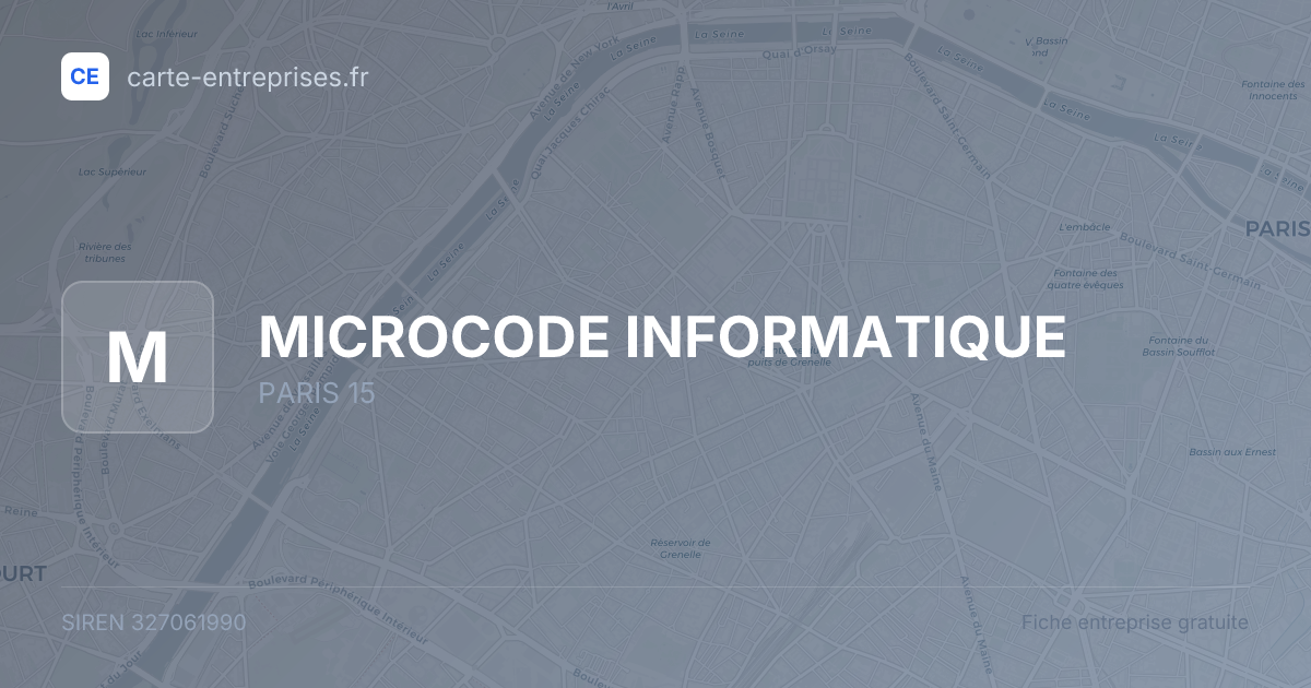 MICROCODE INFORMATIQUE — 327061990 — fiche entreprise