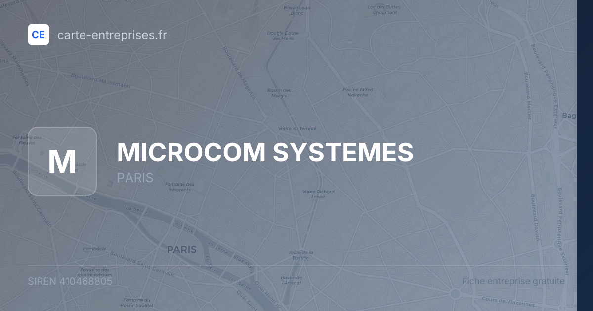 MICROCOM SYSTEMES — 410468805 — fiche entreprise