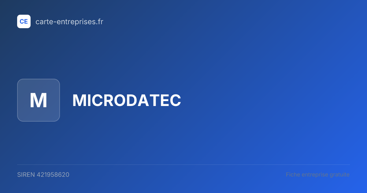 MICRODATEC — 421958620 — fiche entreprise