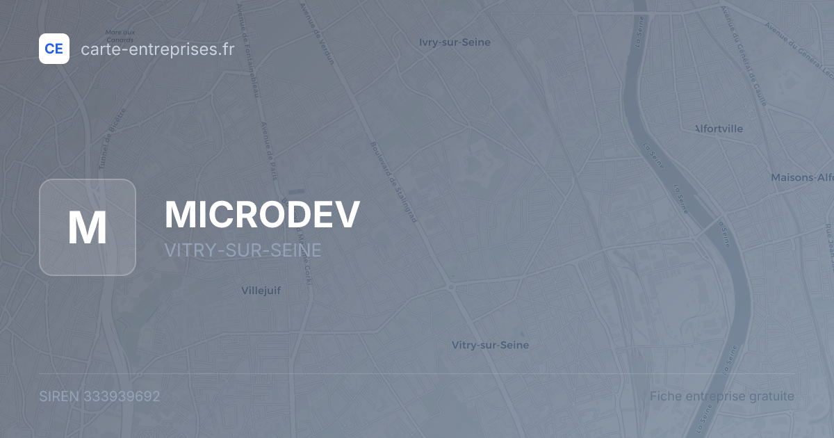 MICRODEV — 333939692 — fiche entreprise