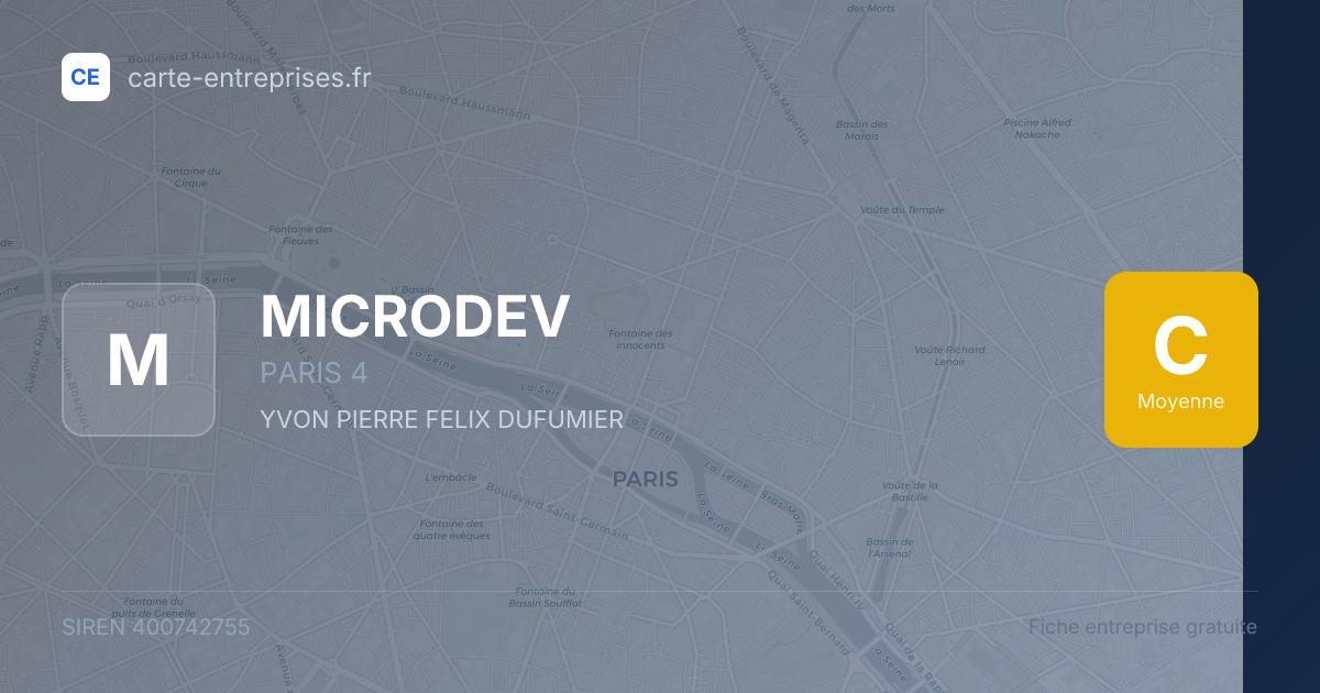 MICRODEV — 400742755 — fiche entreprise