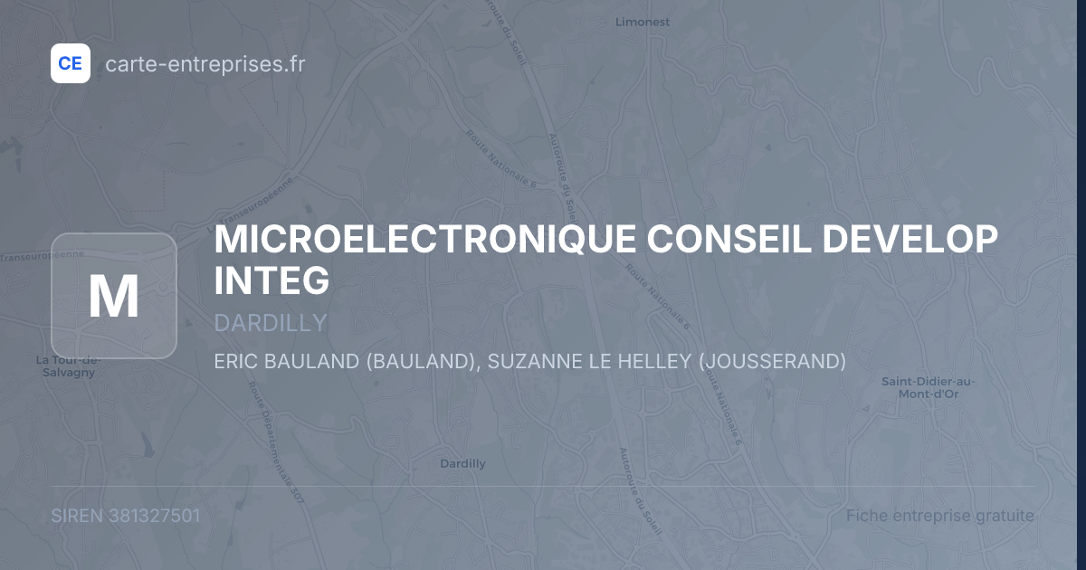 MICROELECTRONIQUE CONSEIL DEVELOP INTEG — 381327501 — fiche entreprise