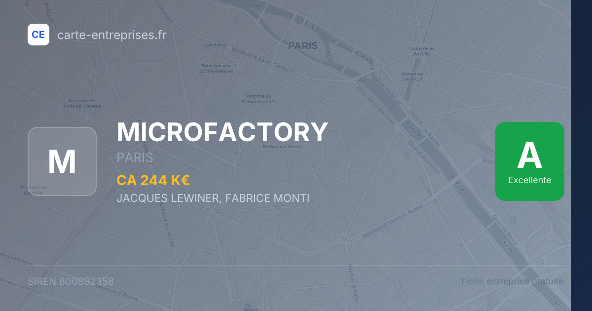 MICROFACTORY — 800892358 — fiche entreprise
