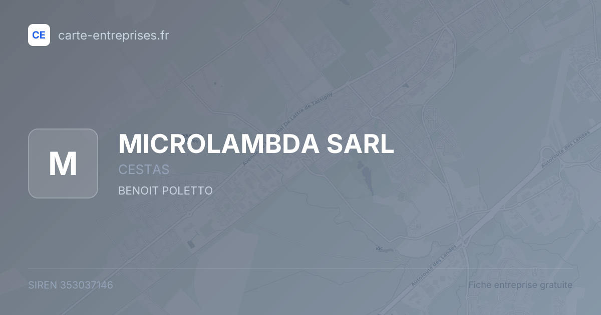 MICROLAMBDA SARL — 353037146 — fiche entreprise