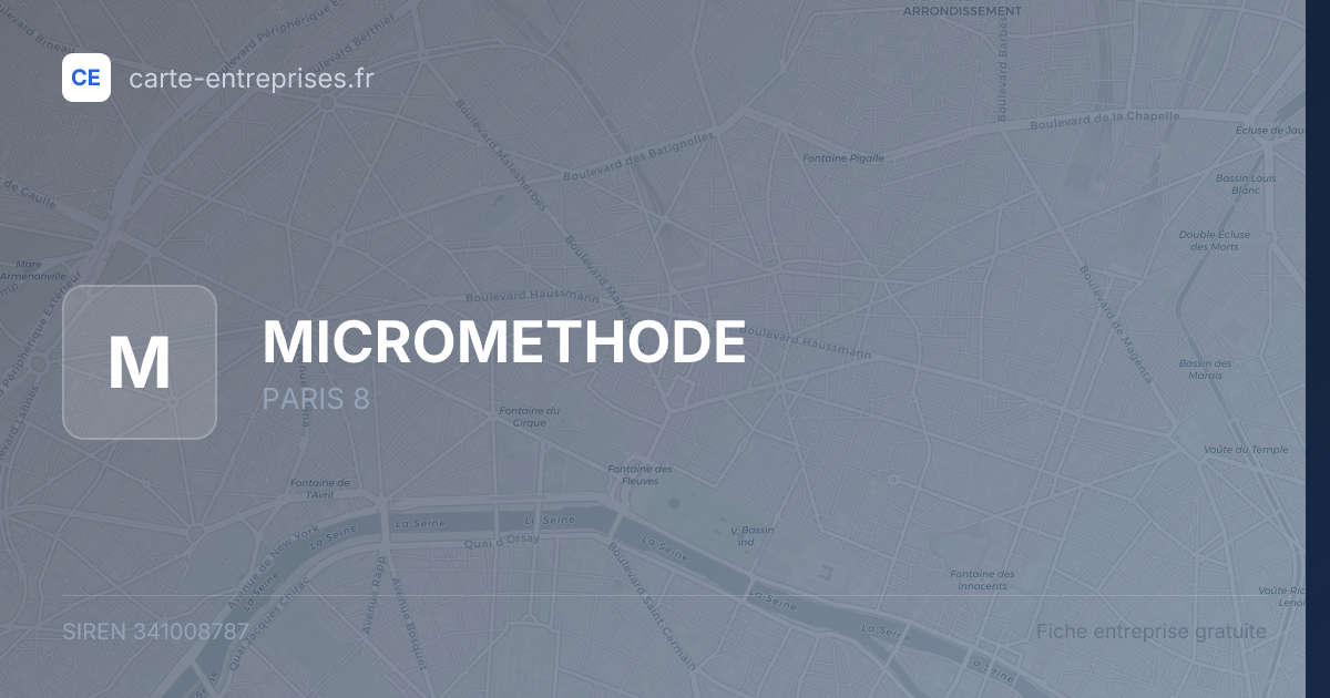 MICROMETHODE — 341008787 — fiche entreprise