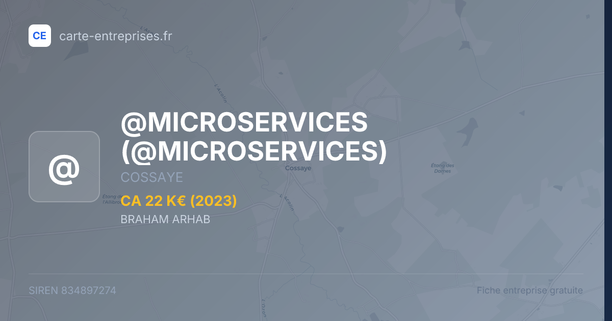 @MICROSERVICES — 834897274 — fiche entreprise