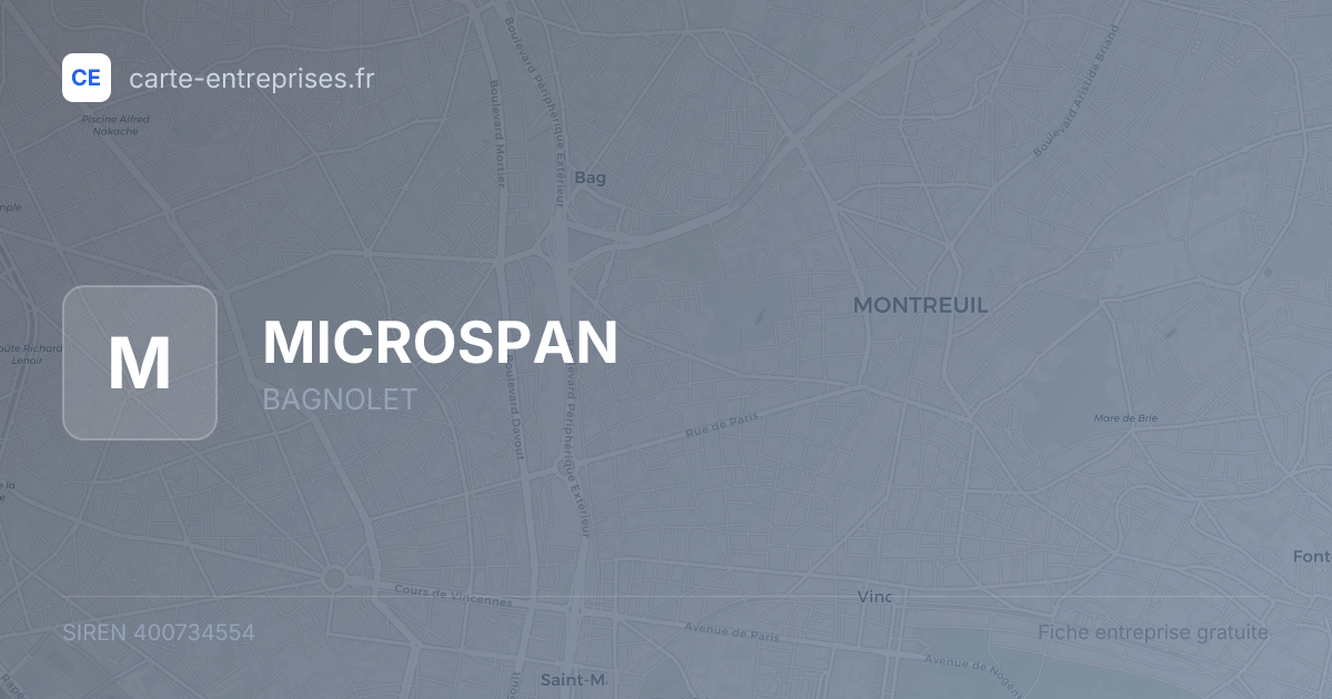 MICROSPAN — 400734554 — fiche entreprise