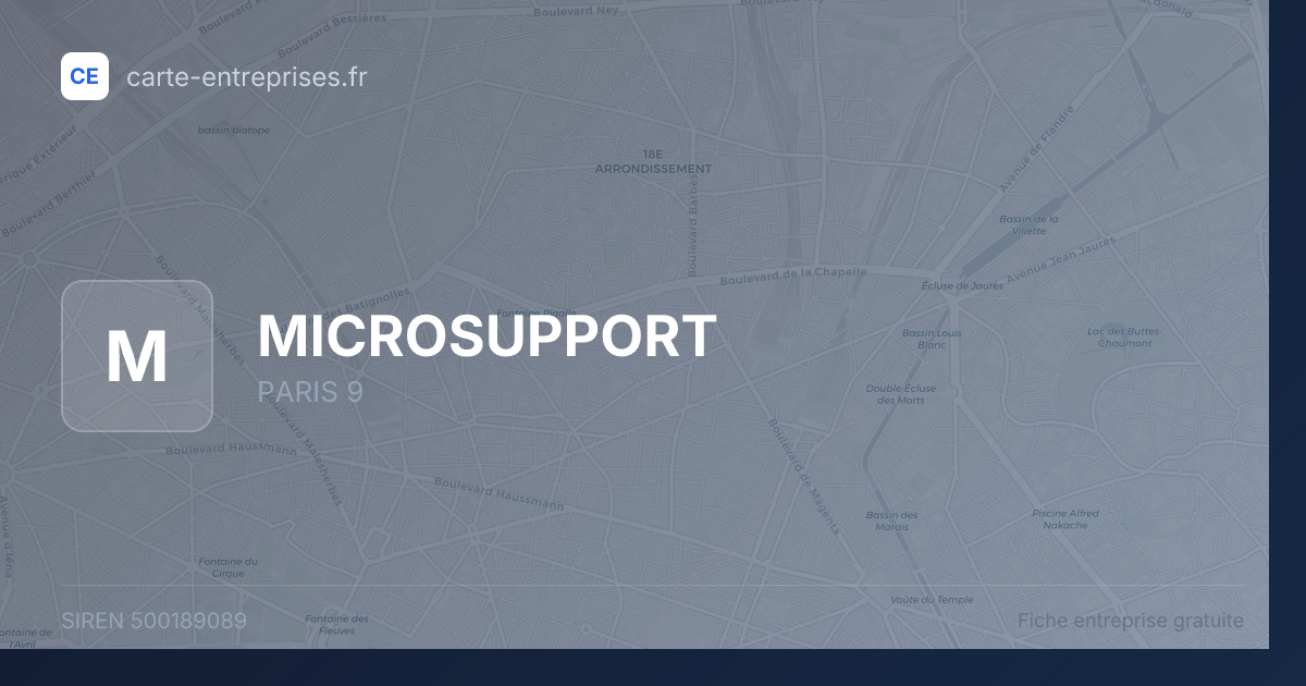 MICROSUPPORT — 500189089 — fiche entreprise