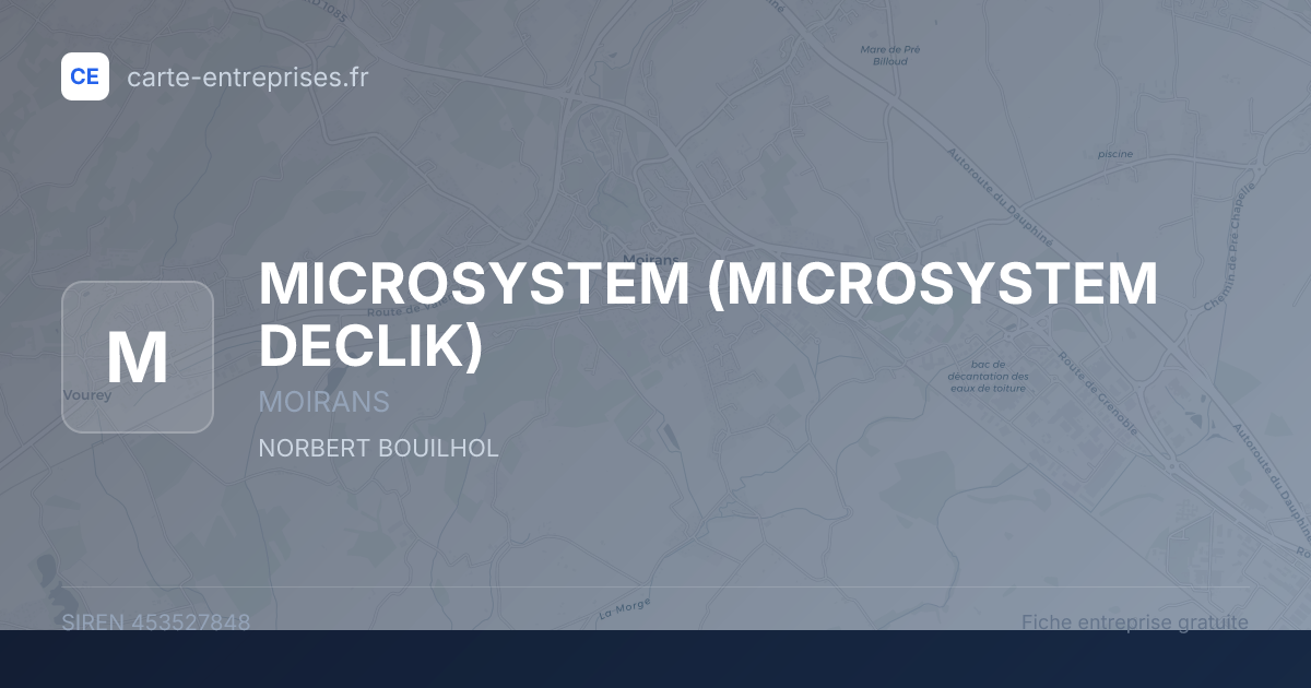 MICROSYSTEM (MICROSYSTEM DECLIK) — 453527848 — fiche entreprise