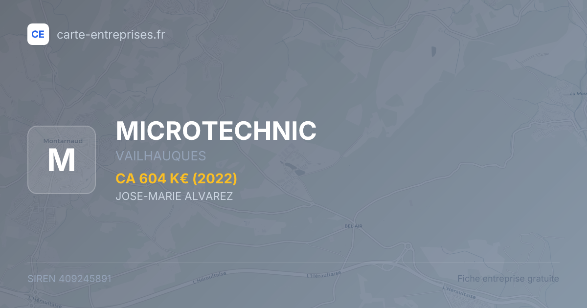 MICROTECHNIC — 409245891 — fiche entreprise