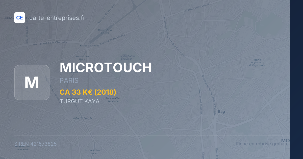 MICROTOUCH — 421573825 — fiche entreprise