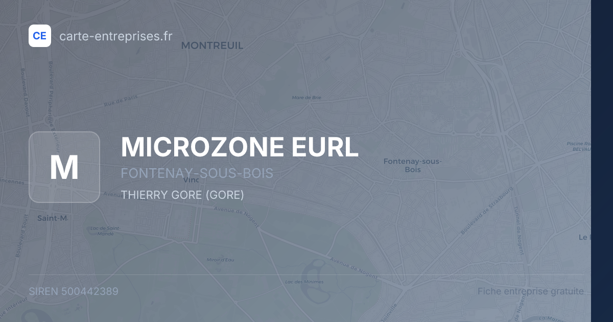 MICROZONE EURL — 500442389 — fiche entreprise
