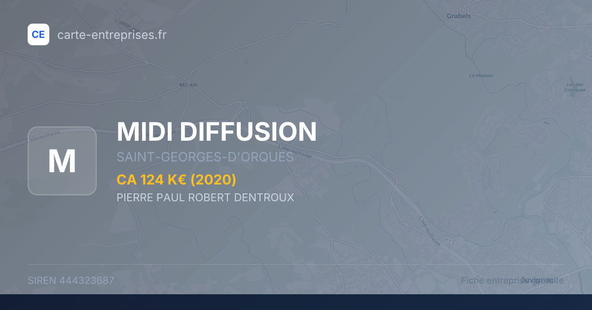 MIDI DIFFUSION — 444323687 — fiche entreprise