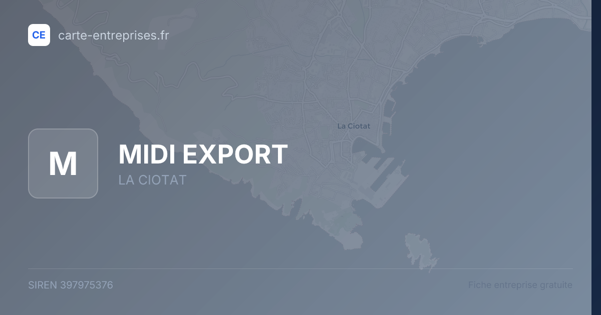 MIDI EXPORT — 397975376 — fiche entreprise