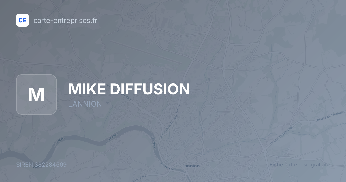 MIKE DIFFUSION — 382284669 — fiche entreprise