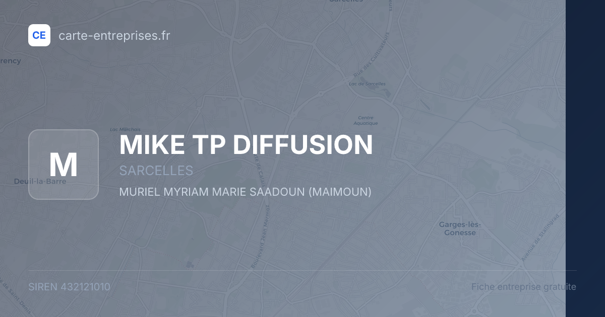 MIKE TP DIFFUSION — 432121010 — fiche entreprise