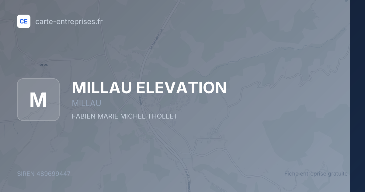 MILLAU ELEVATION — 489699447 — fiche entreprise