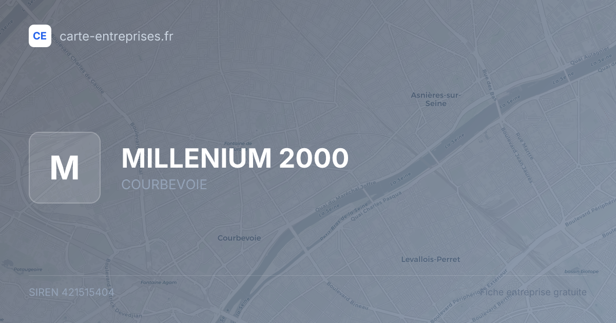 MILLENIUM 2000 — 421515404 — fiche entreprise