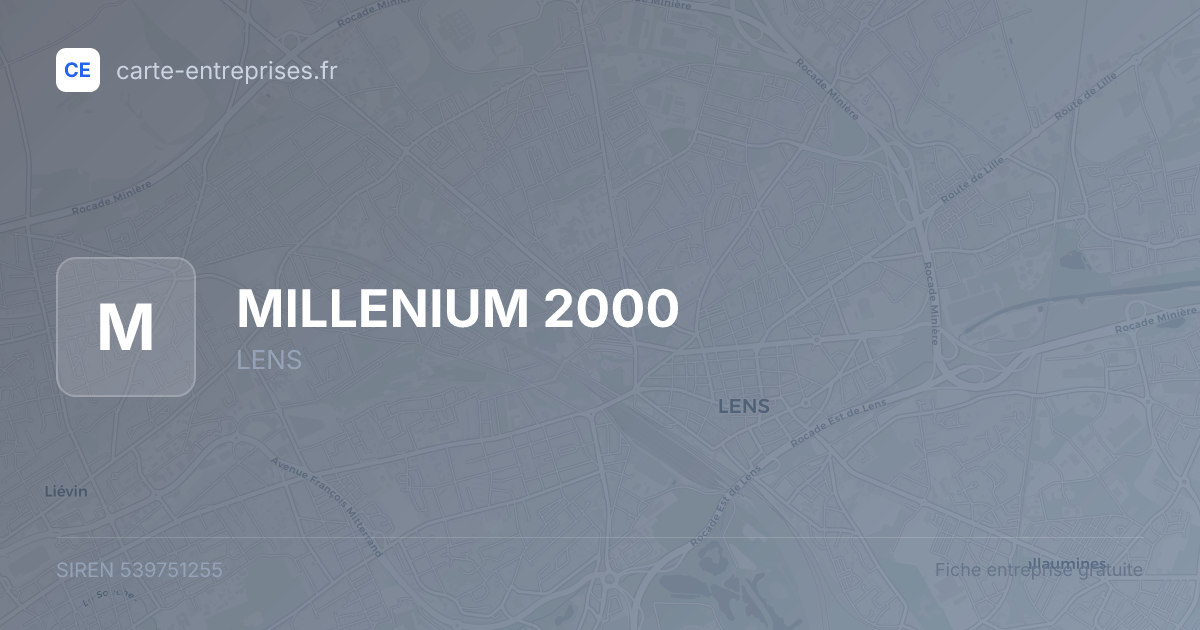 MILLENIUM 2000 — 539751255 — fiche entreprise