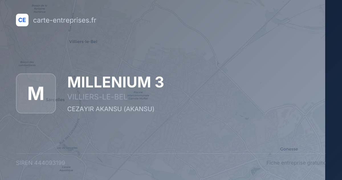 MILLENIUM 3 — 444093199 — fiche entreprise