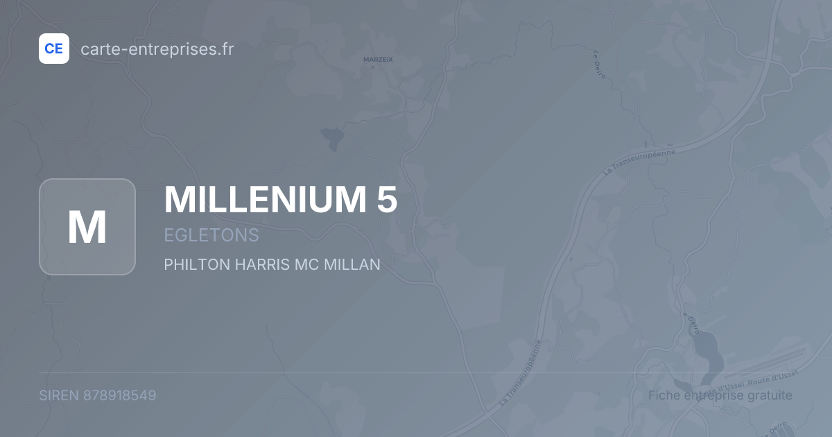 MILLENIUM 5 — 878918549 — fiche entreprise