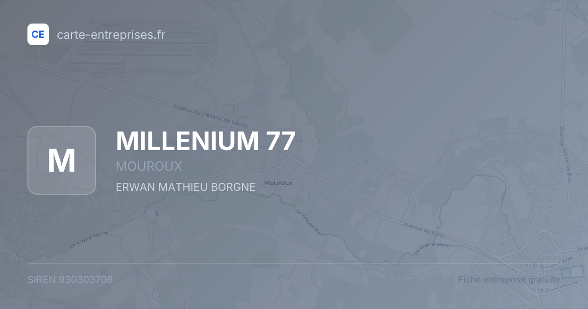 MILLENIUM 77 — 930303706 — fiche entreprise