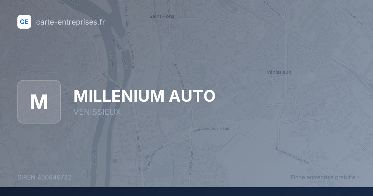 MILLENIUM AUTO — 450849732 — fiche entreprise