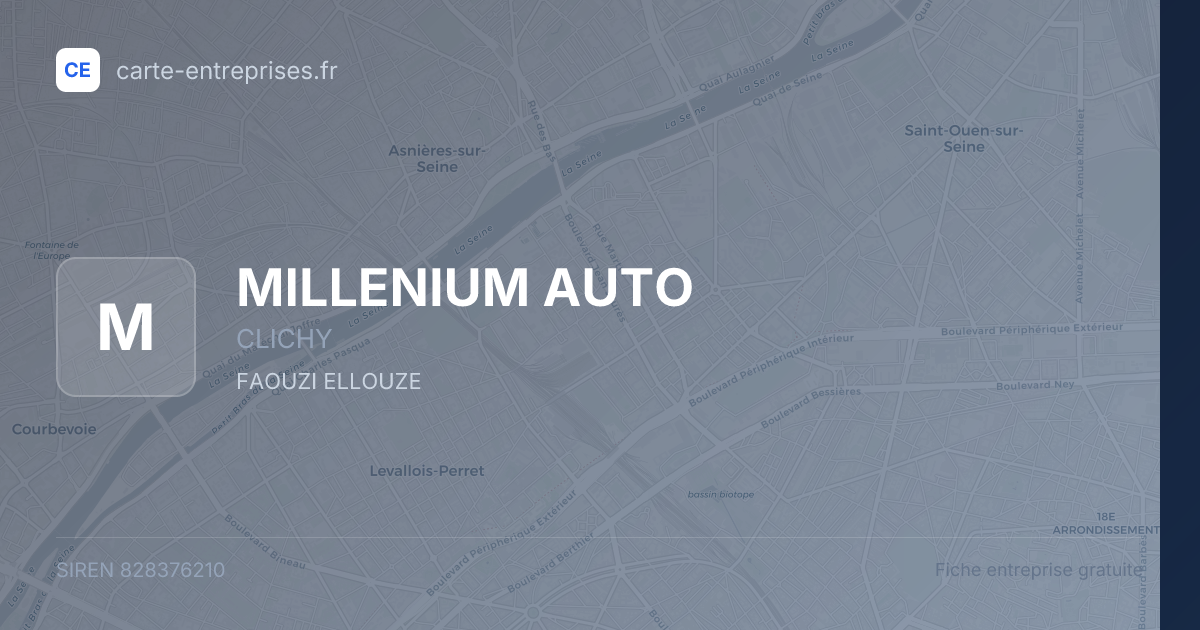 MILLENIUM AUTO — 828376210 — fiche entreprise