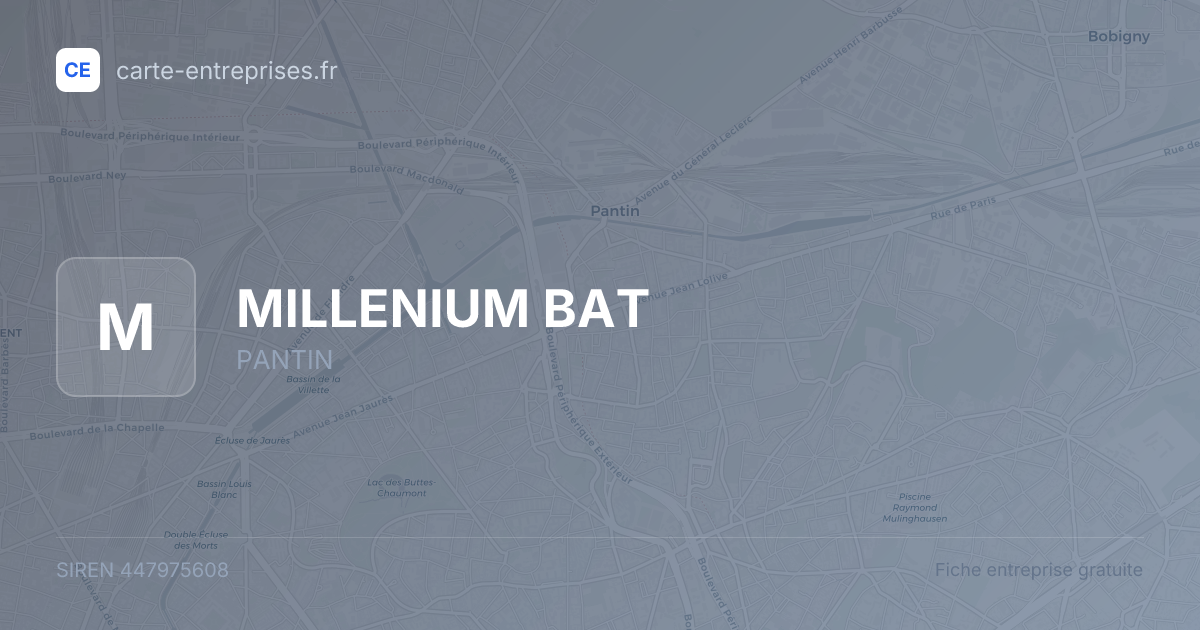 MILLENIUM BAT — 447975608 — fiche entreprise