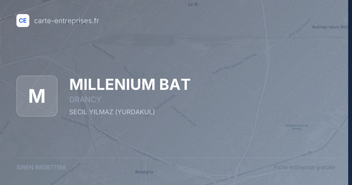 MILLENIUM BAT — 880877188 — fiche entreprise