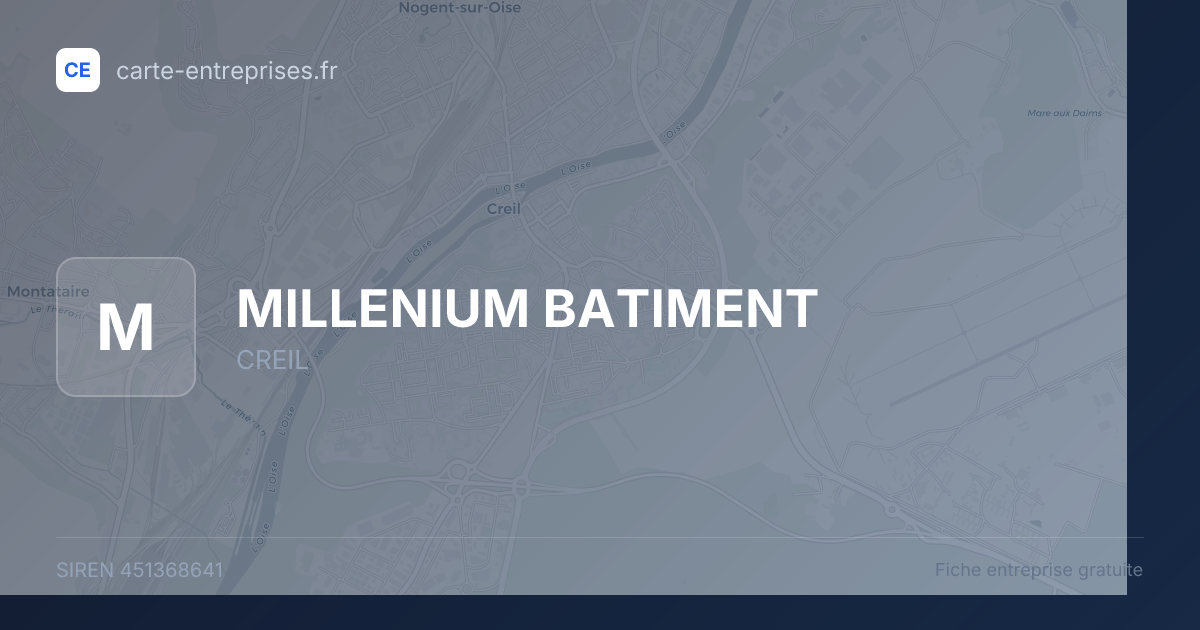 MILLENIUM BATIMENT — 451368641 — fiche entreprise