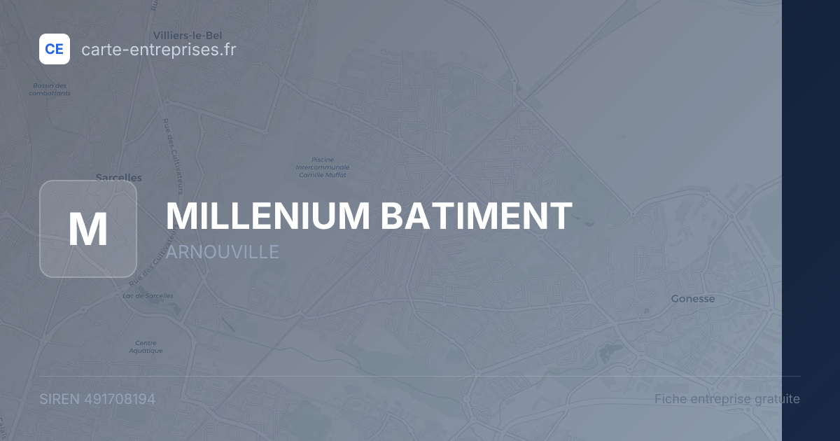 MILLENIUM BATIMENT — 491708194 — fiche entreprise
