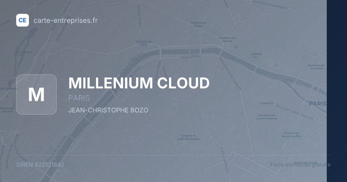 MILLENIUM CLOUD — 922131842 — fiche entreprise