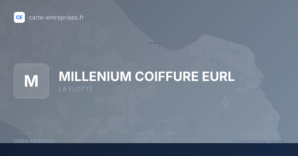 MILLENIUM COIFFURE EURL — 437817125 — fiche entreprise