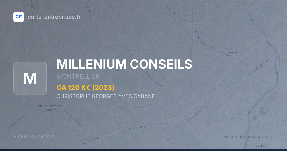MILLENIUM CONSEILS — 922047378 — fiche entreprise