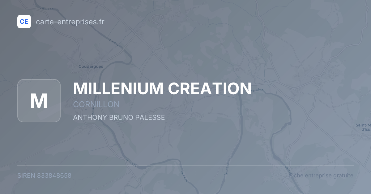 MILLENIUM CREATION — 833848658 — fiche entreprise
