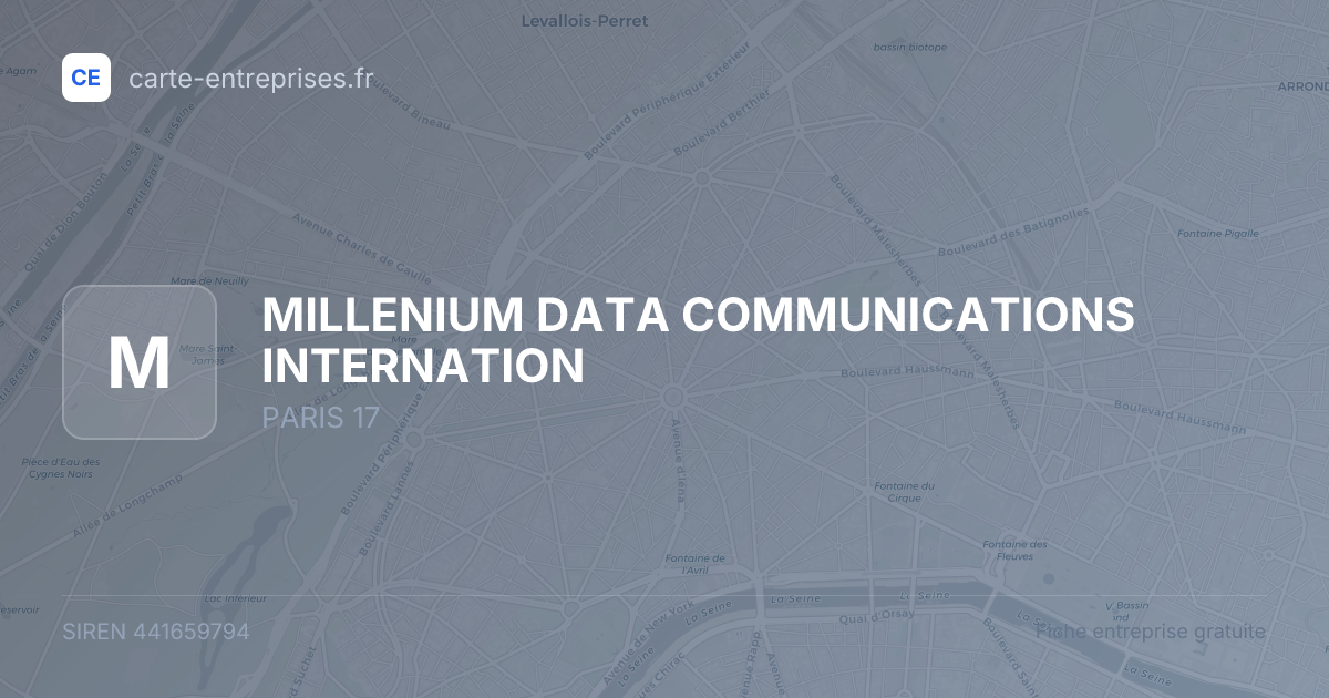 MILLENIUM DATA COMMUNICATIONS INTERNATION — 441659794 — fiche entreprise