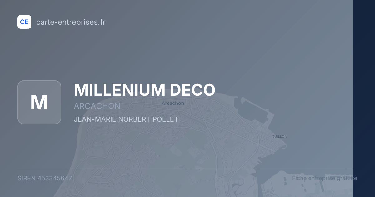 MILLENIUM DECO — 453345647 — fiche entreprise