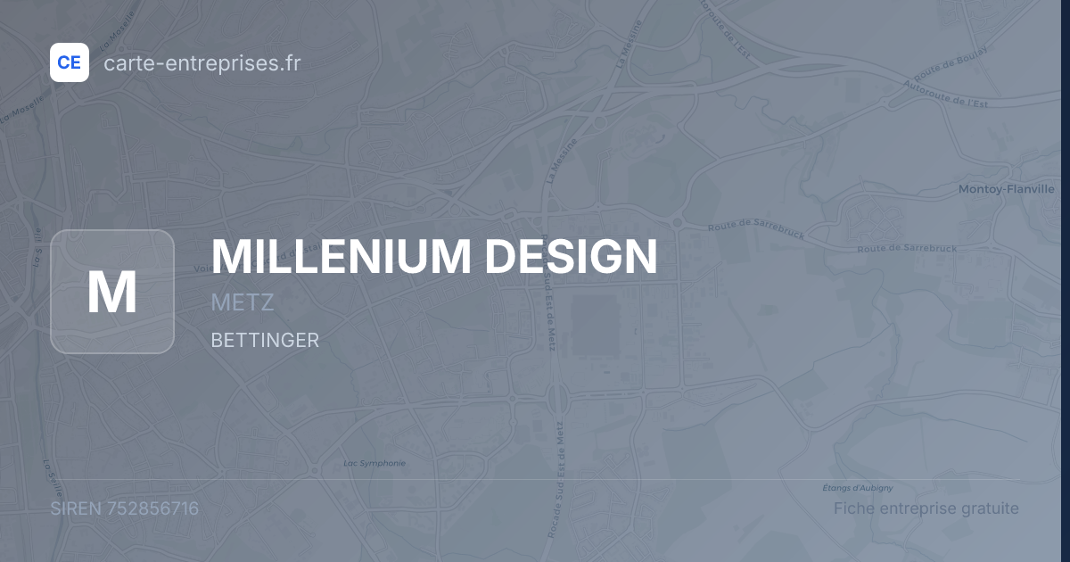 MILLENIUM DESIGN — 752856716 — fiche entreprise