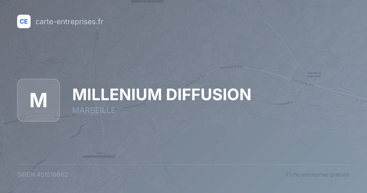 MILLENIUM DIFFUSION — 451519862 — fiche entreprise
