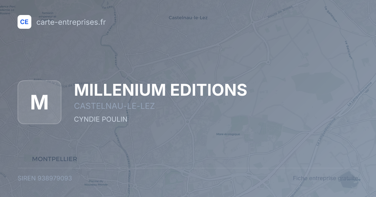 MILLENIUM EDITIONS — 938979093 — fiche entreprise