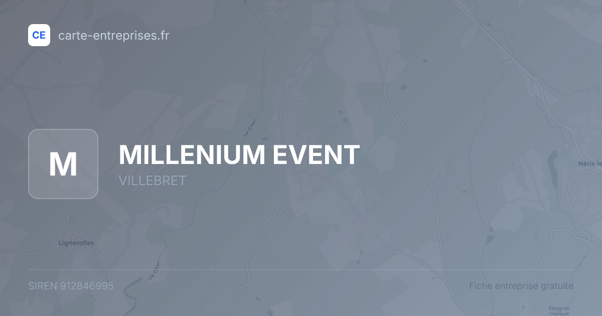MILLENIUM EVENT — 912846995 — fiche entreprise